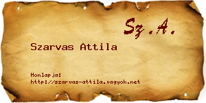 Szarvas Attila névjegykártya